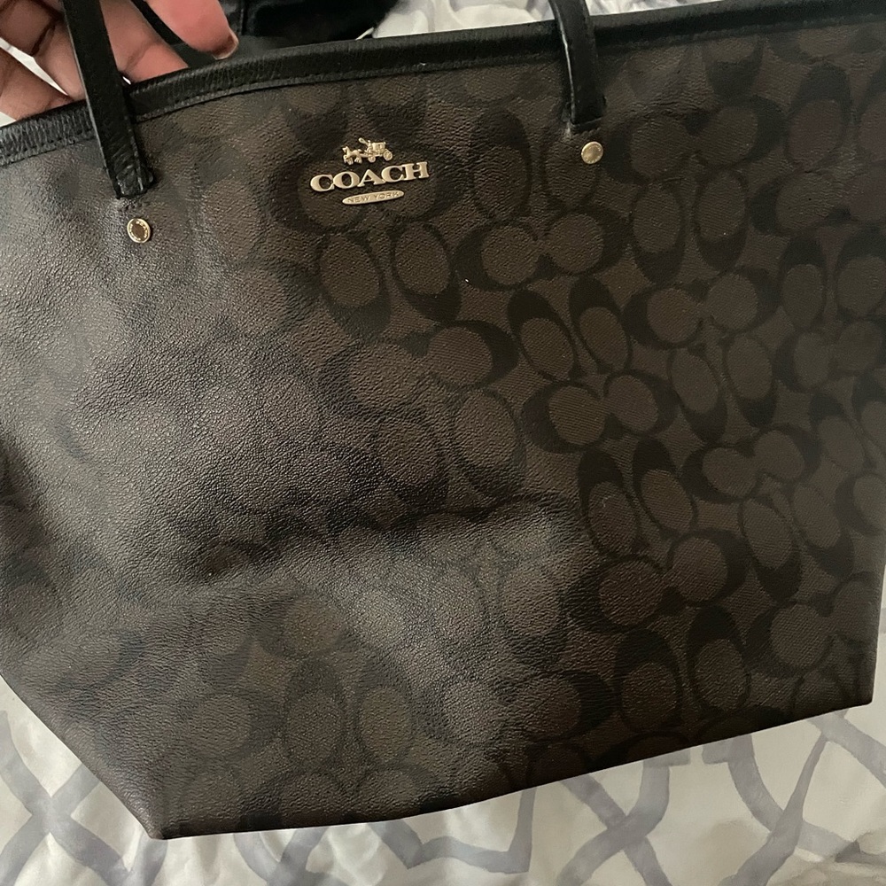Coach Signature City Tote Brown/ Black